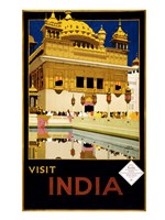 Framed Visit India, travel poster, 1935