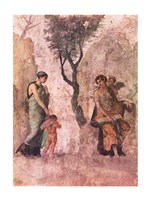 Framed La punizione di Amore Aphrodite Pompeii mural