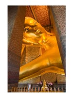 Framed Statue of reclining Buddha in a Temple, Bangkok, Thailand