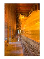 Framed Statue of reclining Buddha in a Temple