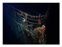 Framed Titanic Wreckage Underwater