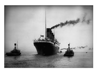 Framed Titanic with Tugboats