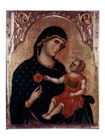 Framed Madonna Holding Rose with Child