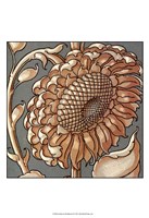 Framed Sunflower Woodblock II