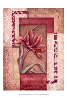 Framed Red Tulip Collage II