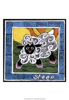 Framed Whimsical Sheep