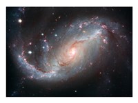Framed Galaxy’s Star Forming Clouds and Dark Bands of Interstellar Dust