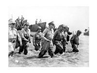 Framed Gen. Douglas MacArthur Wades Ashore During Initial Landings at Leyte, Philippine Islands