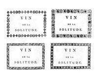 Framed Labels of Chateauneuf du Pape