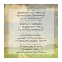 Framed Don't Quit Poem (field)