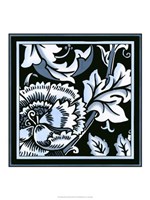 Framed Blue & White Floral Motif III