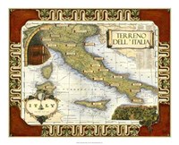 Framed Wine Map of Italy