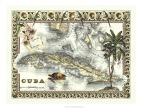 Framed Map of Cuba
