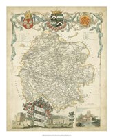 Framed Map of Herefordshire
