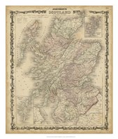 Framed Johnson's Map of Scotland