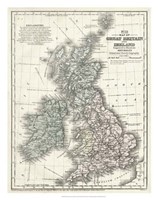 Framed Mitchell's Map of Great Britain & Ireland