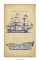 Framed Vintage Ship Blueprint