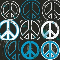 Framed Peace Mantra (blue)