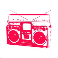 Framed Red Boom Box