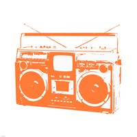 Framed Orange Boom Box