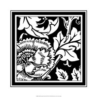 Framed B&W Graphic Floral Motif III