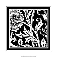 Framed B&W Graphic Floral Motif IV