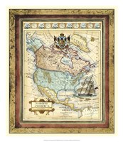 Framed Map of North America