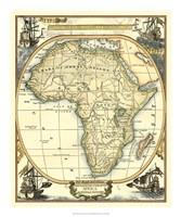 Framed Nautical Map of Africa