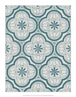 Framed Ornamental Pattern in Teal I