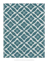 Framed Ornamental Pattern in Teal VII