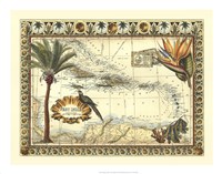 Framed Tropical Map of West Indies