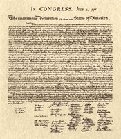 Framed Declaration of Independence Khaki