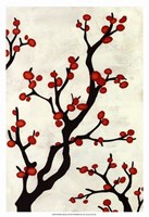 Framed Red Berry Branch I