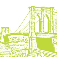 Framed Lime Brooklyn Bridge