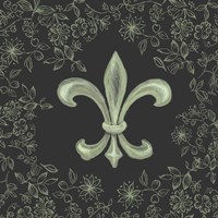 Framed Fleur de Lis - Black