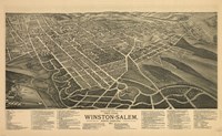 Framed Winston Salem, North Carolina in 1891