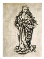 Framed Standing Female Saint