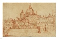 Framed View of Saint Peter's (recto); Study of a Young Man