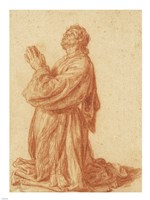 Framed Study of a Kneeling Man