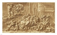 Framed Sons of Niobe Being Slain by Apollo and Diana