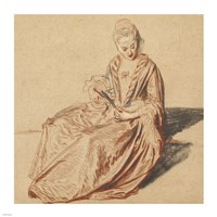 Framed Seated Woman with a Fan