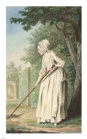 Framed Duchess of Chaulnes as a Gardener in an Allee