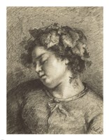 Framed Head of a Sleeping Bacchante