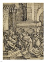 Framed Esther before Ahasuerus - drawing