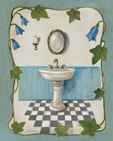 Framed Bell Flower Bath II on Ivory