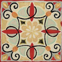 Framed Bohemian Rooster Tile Square II