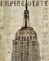 Framed 'Vintage NY Empire State Building' border=