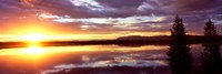 Framed Storm clouds over a lake at sunrise, Jenny Lake, Grand Teton National Park, Wyoming, USA