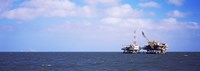 Framed Natural gas drilling platform in Mobile Bay, Alabama, USA