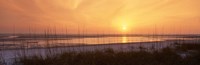 Framed Sea at dusk, Gulf of Mexico, Tigertail Beach, Marco Island, Florida, USA